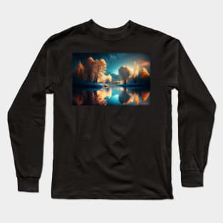 Vivid Landscape of Trees and a Lake Long Sleeve T-Shirt